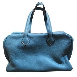 Hermes Victoria L Blue Jean Taurillon handbag
